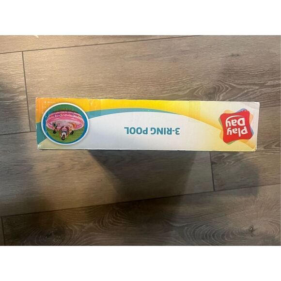 Play Day Kids Round Inflatable 3 Ring Kiddie Outdoor Pool Pink Pony Unicorn New - Picture 4 of 9